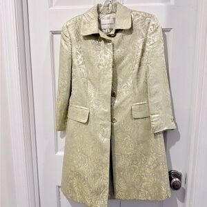 Banana Republic Vintage Ivory Brocade Jacket with Pale Gold Accents Size XS